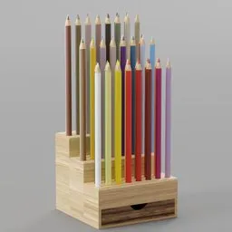 Colored Pencil Set With Holder