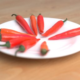 red hot chilli peppers on  plate