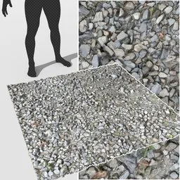 Gravel road in village