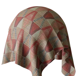 Geometric Red Chenille