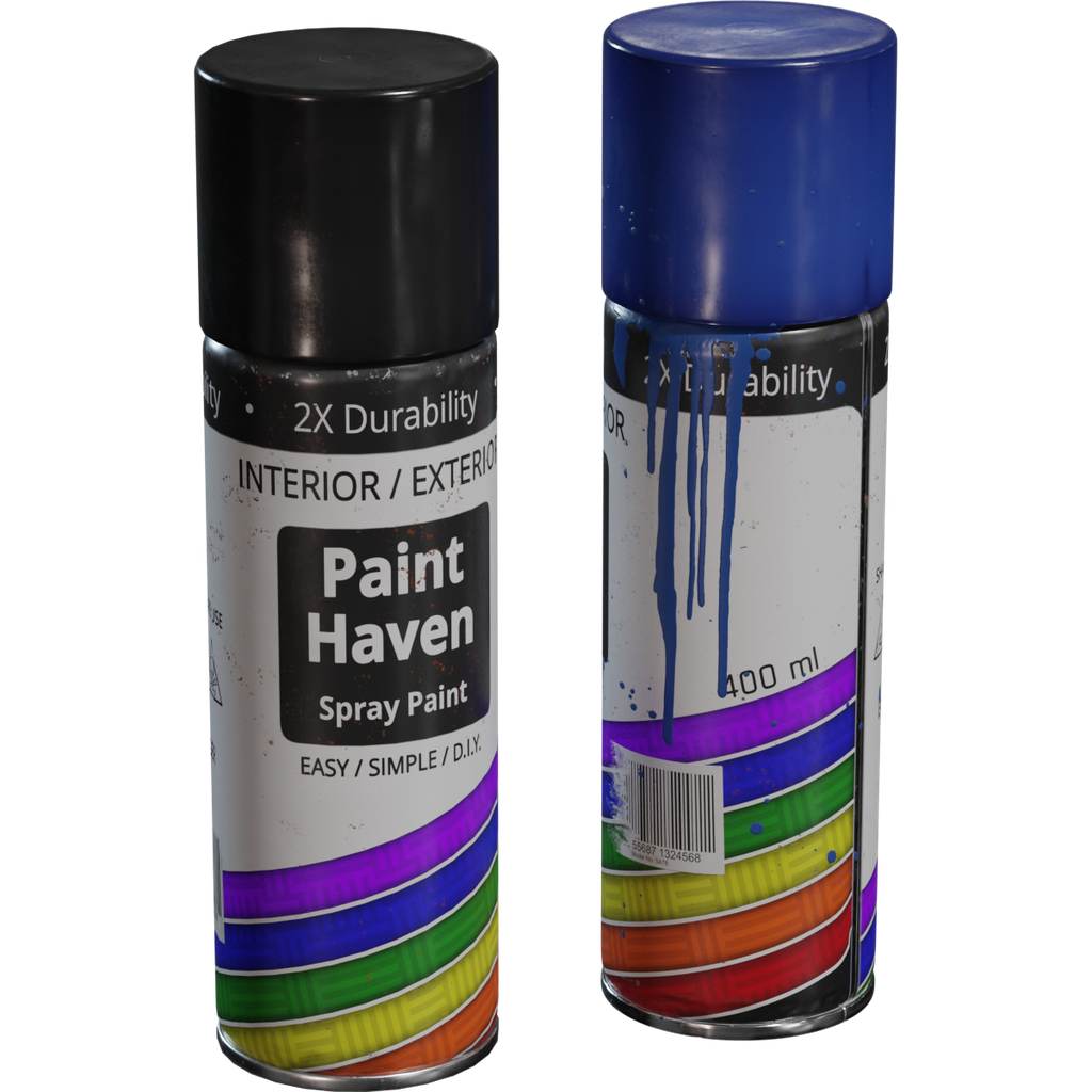 BlenderKit Download The FREE Spray Paint Bottles Model