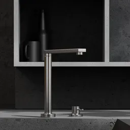 Sleek modern kitchen sink 3D model, high-detail, chrome finish, Blender compatible.