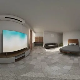 Minimal Bedroom Interior HDRI