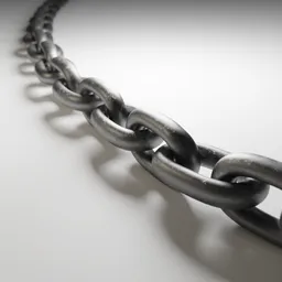 Detailed 3D modeled metal chain with realistic texture for Blender rendering and construction visualization.