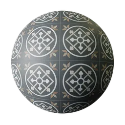 Highly detailed PBR Ceramic-10 material preview, ideal for 3D floor rendering in Blender, with available 4K upgrade.