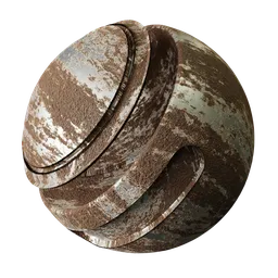 High-resolution rusted metal texture for PBR shading in 3D modeling and animation, with realistic weathering and corrosion details.