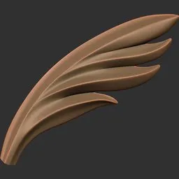 3D sculpting brush stroke preview showing intricate leaf-like pattern applied to model surfaces, compatible with Blender.