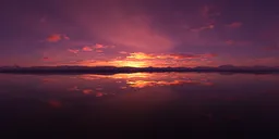 Pink Cloudy Sunset Glacier Lake