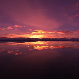 Pink Cloudy Sunset Glacier Lake