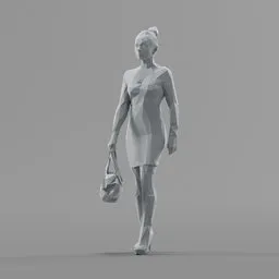 Lowpoly Female Walking