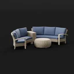 Curved Wicker Outdoor Sectional Set