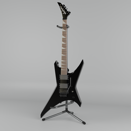 "Black Jackson Warrior Electroguitar with EMH humbucker Pickups - 3D Model for Blender 3D - Detailed Renderings & Plans"
or
"Jackson Warrior Guitar - 3D Model for Blender 3D - Banshee Design with EMH Humbucker Pickups"