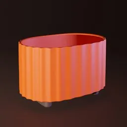 Ribbed stadium shaped planter