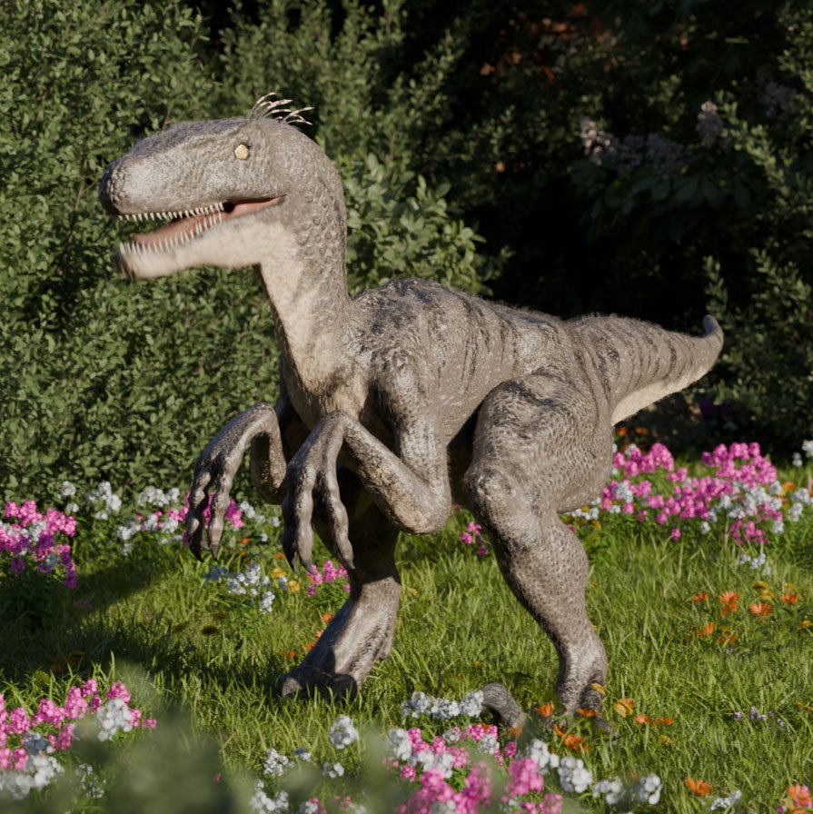 Dinosaur raptor (IK rigged) | FREE Dinosaurs models | BlenderKit