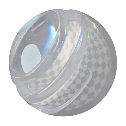 Reflective prismatic crystal texture for Blender 3D PBR material, suitable for creating realistic transparent glass surfaces in 3D models.