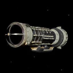 "Explore the depths of space with the StarConnect - Space Express spacecraft 3D model, suitable for Blender 3D. This high-poly model features a large engine, propeller, and intricate hull texture. Perfect for sci-fi scenes and space-themed projects."