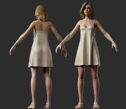 Silk Slip Dress Female Character