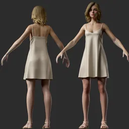 Silk Slip Dress Female Character