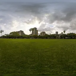 City Park Tropical Cloudy Sunset