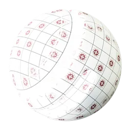 High-quality Old Rose Ceramics texture for 3D modeling, featuring a pink floral design suitable for kitchen/bathroom settings.