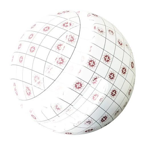 High-quality Old Rose Ceramics texture for 3D modeling, featuring a pink floral design suitable for kitchen/bathroom settings.