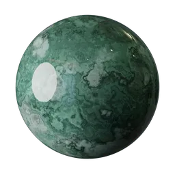 Realistic PBR green marble texture for 3D modeling in Blender, suitable for architectural visualization and game design.