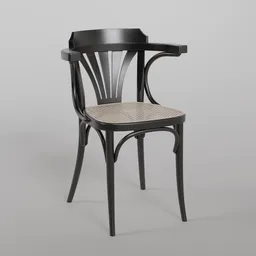 24 Armchair B123 - Black Grain