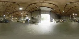 360-degree HDR panorama for scene lighting featuring pipes, valves, and warehouse interior.