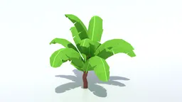 Low Poly Cartoon Banana Tree