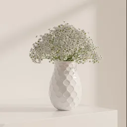 White Textured Vase