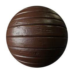 High-resolution dark pine wood 3D texture with detailed grooves and patterns for realistic PBR material rendering.