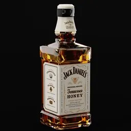 Detailed Blender 3D render of a whiskey bottle with detachable parts, suitable for realistic visualization.