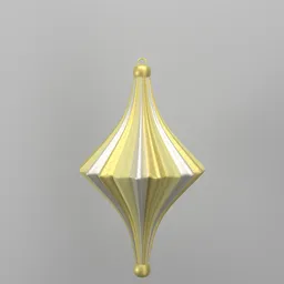 "Golden Christmas Tree Ornament Teardrop 3D model for Blender 3D - created with color displacement and metallic paint effects by Carpoforo Tencalla. Perfect for adding a touch of elegance to your holiday 3D designs."