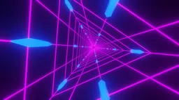Abstract Neon Retro-Wave Tunnel Scene