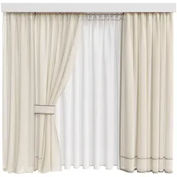 MI Silk And Cotton Curtain Set