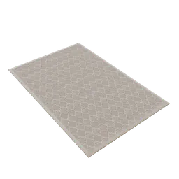 Intricate beige arabesque patterned 3D rug model ready for Blender rendering.