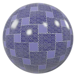4K seamless PBR texture of purple hexagonal tile pattern for 3D Blender materials.