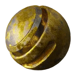 High-resolution worn gold texture for PBR material in Blender, suitable for 3D modeling and rendering.