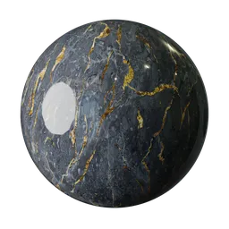 Polished Black Gold Marble