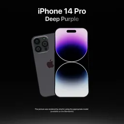 Detailed 3D render of a high-resolution iPhone 14 Pro with dynamic displays and camera lenses, ideal for Blender artists.