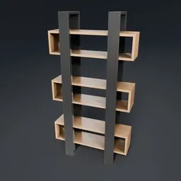 Modern Geometric Wooden Bookshelf