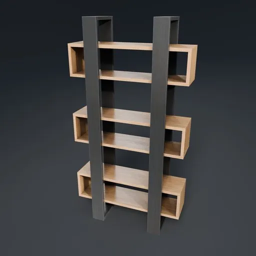 Modern Geometric Wooden Bookshelf