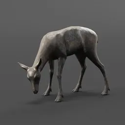 Realistic Grazing Deer sculpted in Blender