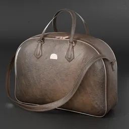 Realistic low poly 3D leather and metal briefcase model with subdivision modifier compatibility, suitable for gaming and Archviz.