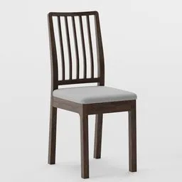 Highly detailed IKEA EKEDALEN chair model, perfect for Blender 3D projects with wood textures.