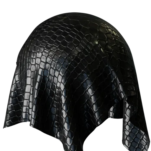 Dark Black Croco Leather