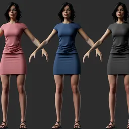 Bodycon Mini Dress Female Character