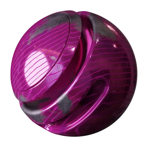 High-resolution PBR texture of scratched purple metal for 3D materials in Blender.