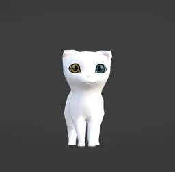 Low Poly Cat Scottish Fold