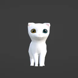 Low Poly Cat Scottish Fold